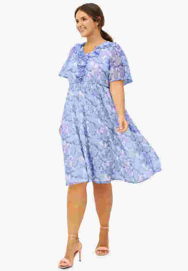 Ruffled V-Neck Empire Dress image number 0