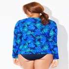 Chlorine Resistant Zip Up Long Sleeve Swim Rash Guard image number null