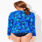 Chlorine Resistant Zip Up Long Sleeve Swim Rash Guard image number null