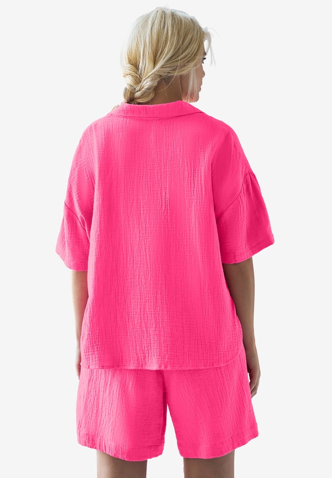 Pull-On Elastic Waist Gauze Shorts image number 1