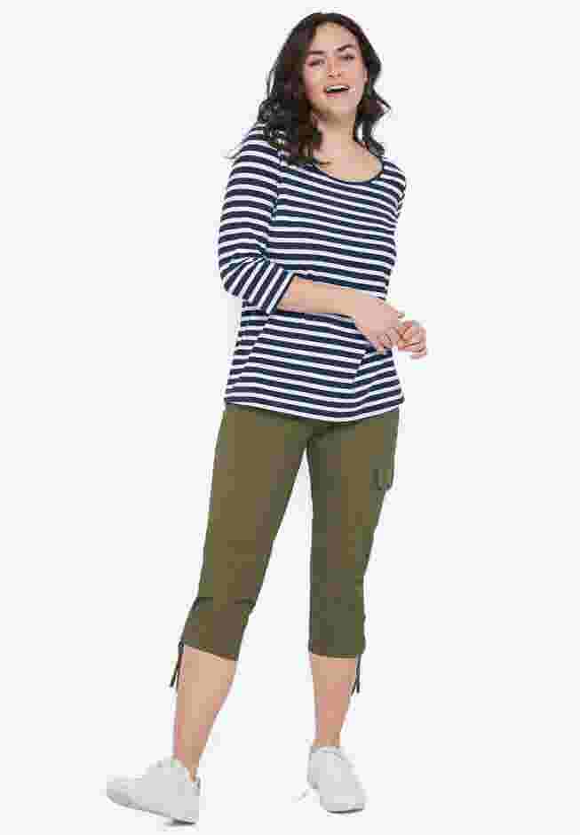 Three-Quarter Sleeve Scoop Neck Tee image number 1