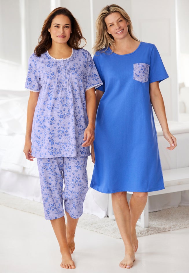 2-Piece Pintuck Tee and Capri Sleep Set image number 6
