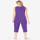 2-Piece Terry Tank and Capri Sleep Set image number null