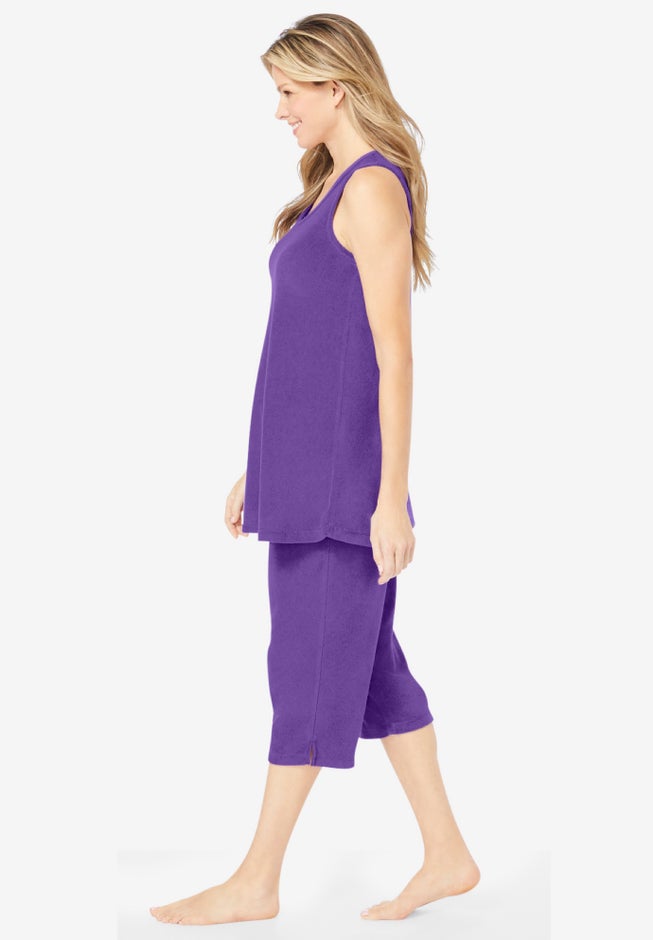 2-Piece Terry Tank and Capri Sleep Set image number 2