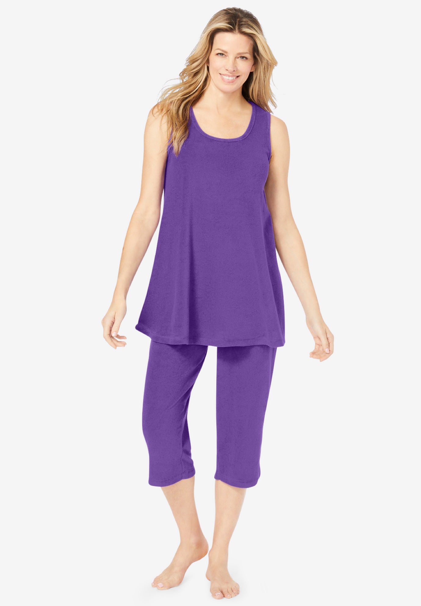 2-Piece Terry Tank and Capri Sleep Set image number 0