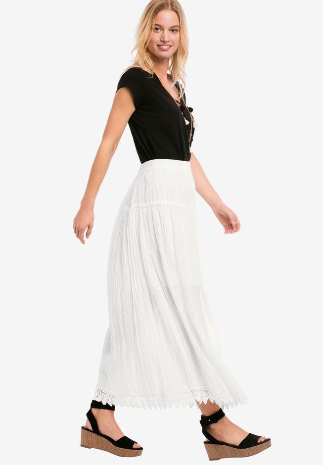 Lace Trim Long Skirt image number 0