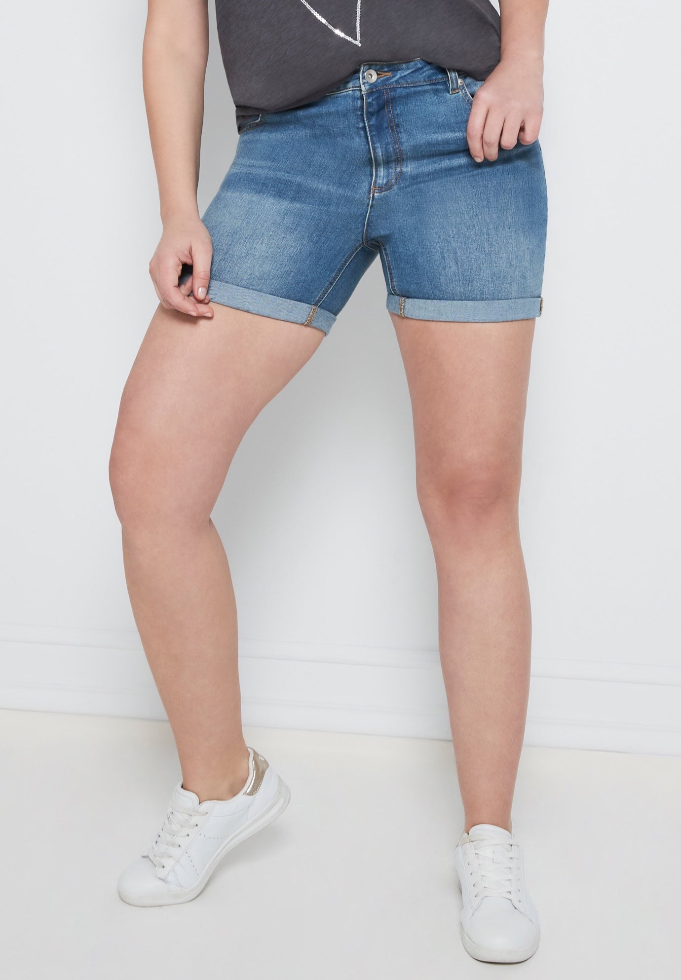 Rolled Hem Denim Shorts image number 0