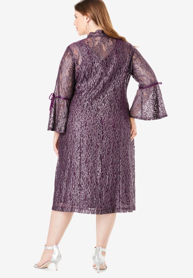 Lace Duster Jacket Dress Set image number 1