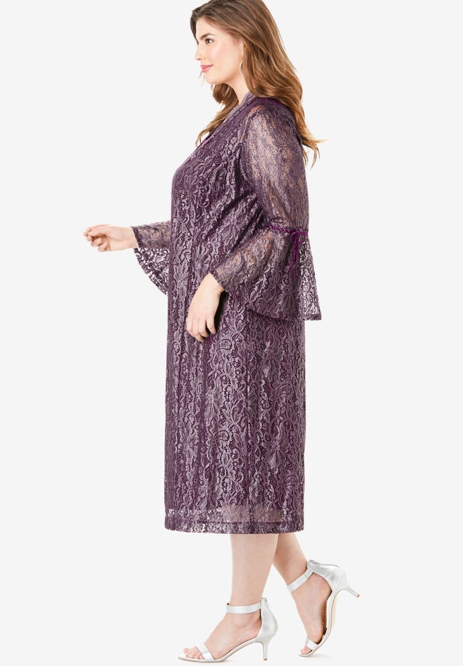 Lace Duster Jacket Dress Set image number 2