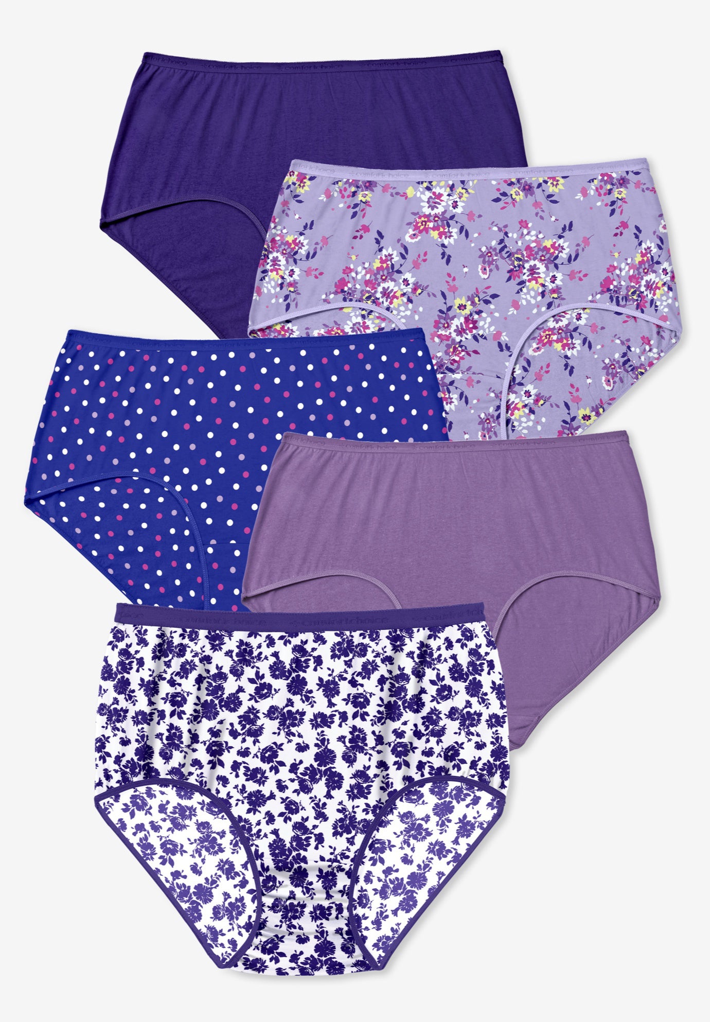 5-Pack Tag-free Full Coverage Cotton Brief image number 1