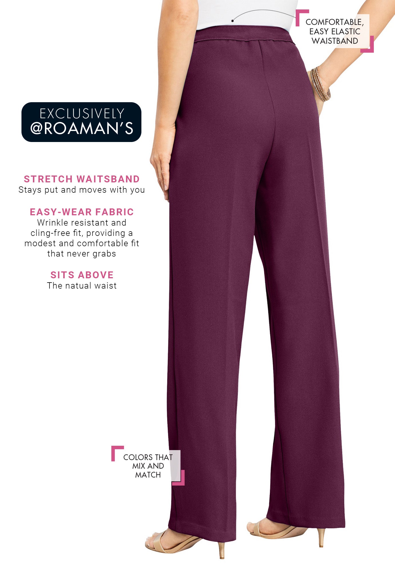 Plus Size Wide Leg Bend Over&reg; Pant image number 1