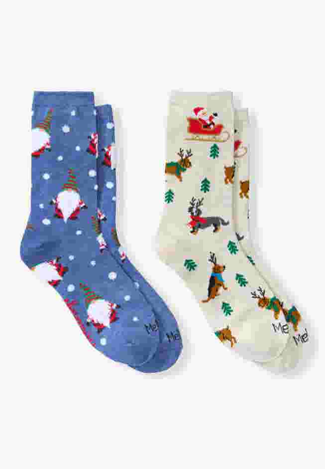 MeMoi® 2-Pack Holiday Crew Socks image number 0