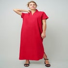 Linen Short Sleeve Maxi Dress image number null