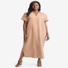 Linen Short Sleeve Maxi Dress image number null