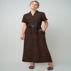 Linen Short Sleeve Maxi Dress image number null