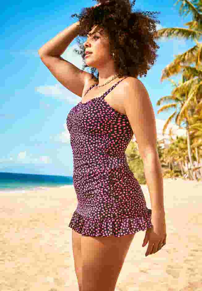 Ruffled Bandeau Swim Dress image number 2