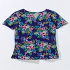 Split-Neck Short-Sleeve Swim Tee with Built-In Bra image number 3