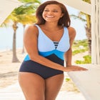 Colorblock V-Neck One Piece image number null