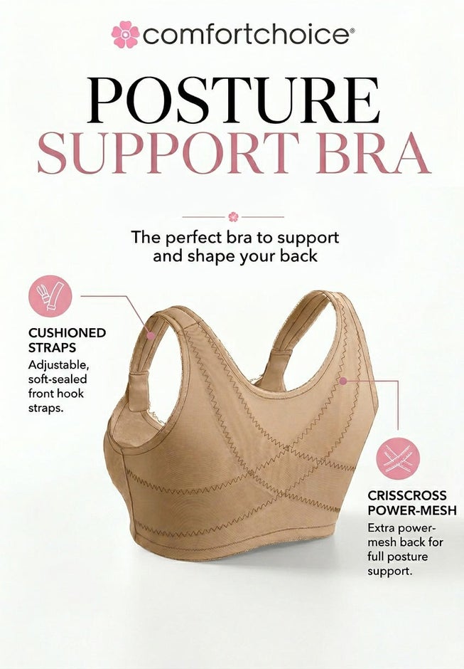 Front-Close Wireless Posture Bra image number 2