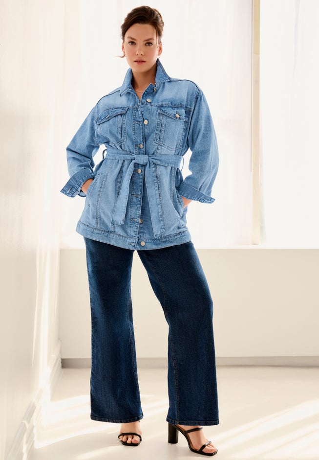 Belted Denim Jacket image number 0