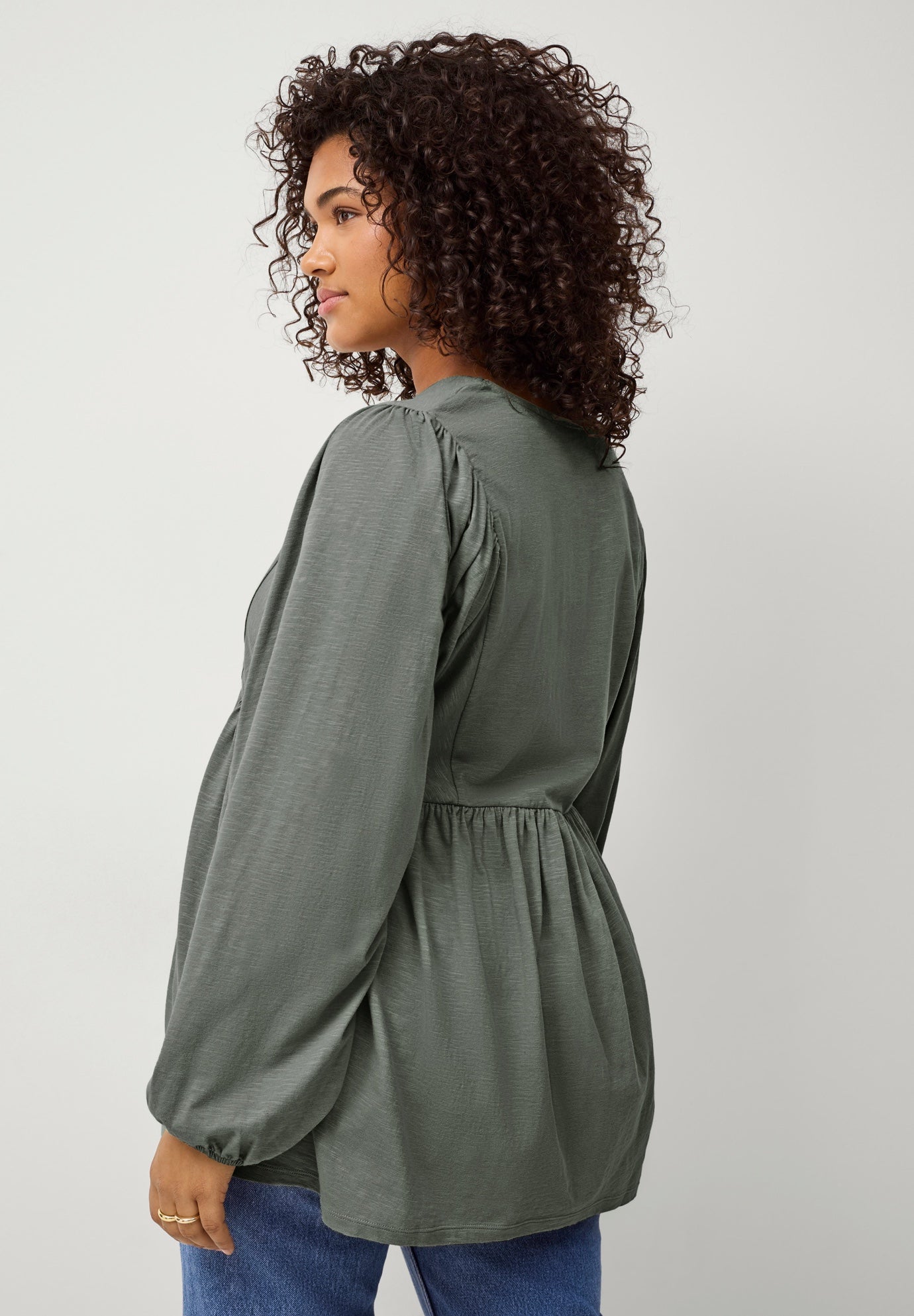 V-Neck Tunic with Diagonal Empire Seam image number 1