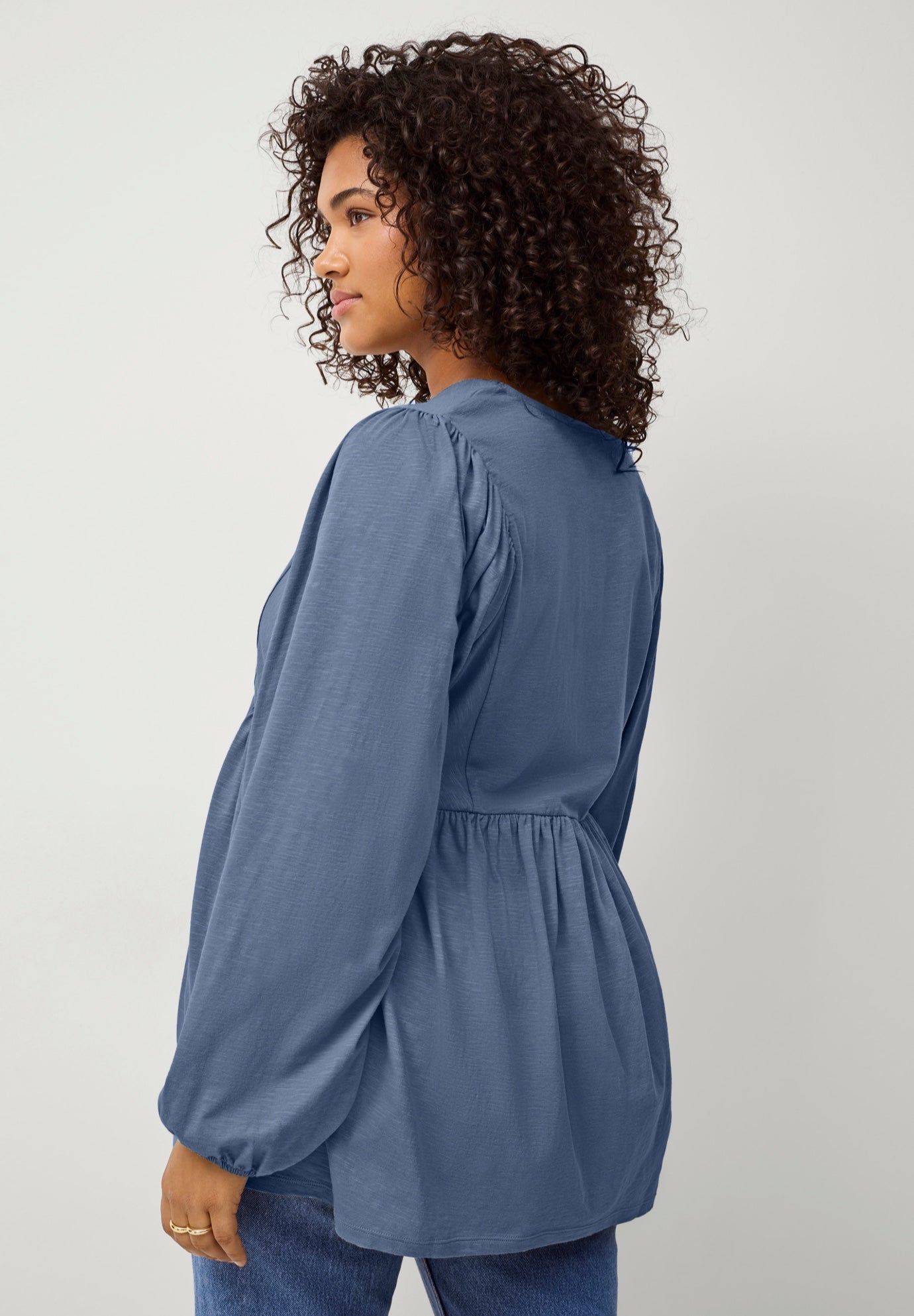 V-Neck Tunic with Diagonal Empire Seam image number 1