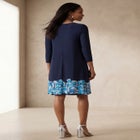 Stretch Knit Three-Quarter Sleeve T-shirt Dress image number 1