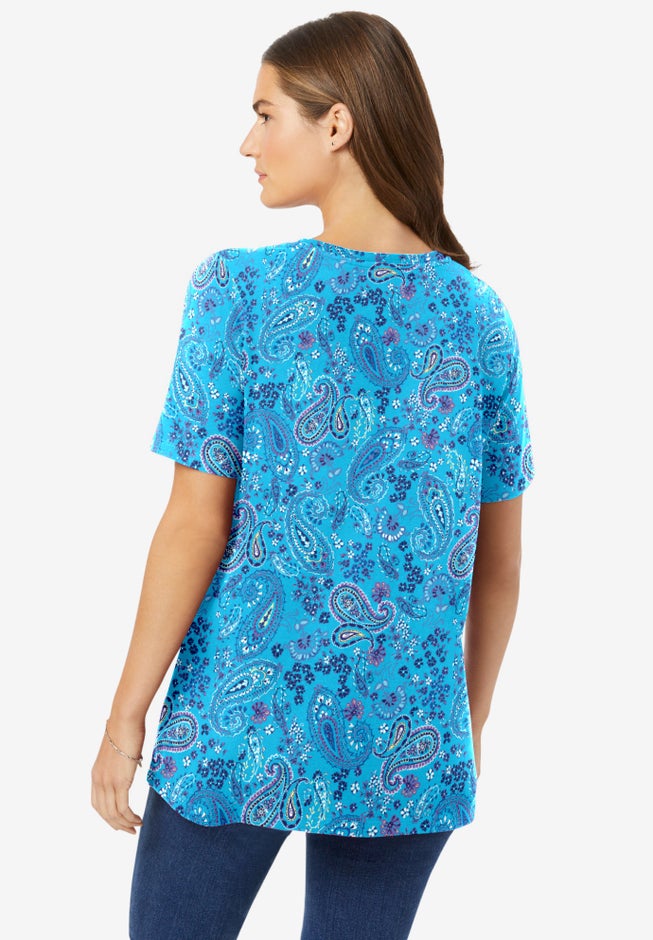 Perfect Printed Short-Sleeve Crewneck Tee image number 1