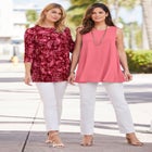 Stretch Knit Sleeveless Swing Tunic image number null