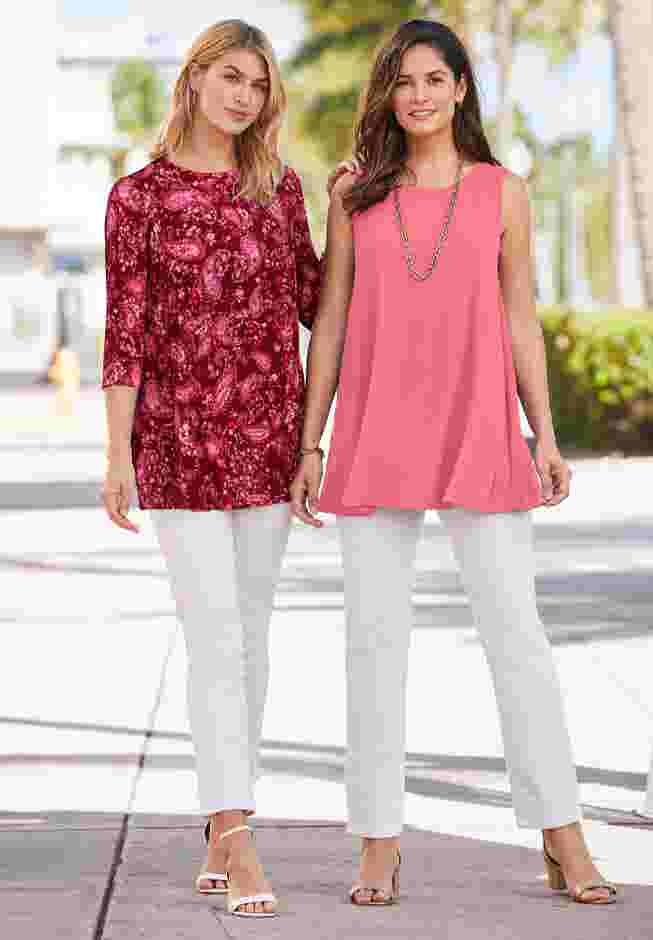 Stretch Knit Sleeveless Swing Tunic image number 1
