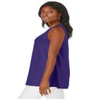 Stretch Knit Sleeveless Swing Tunic image number null