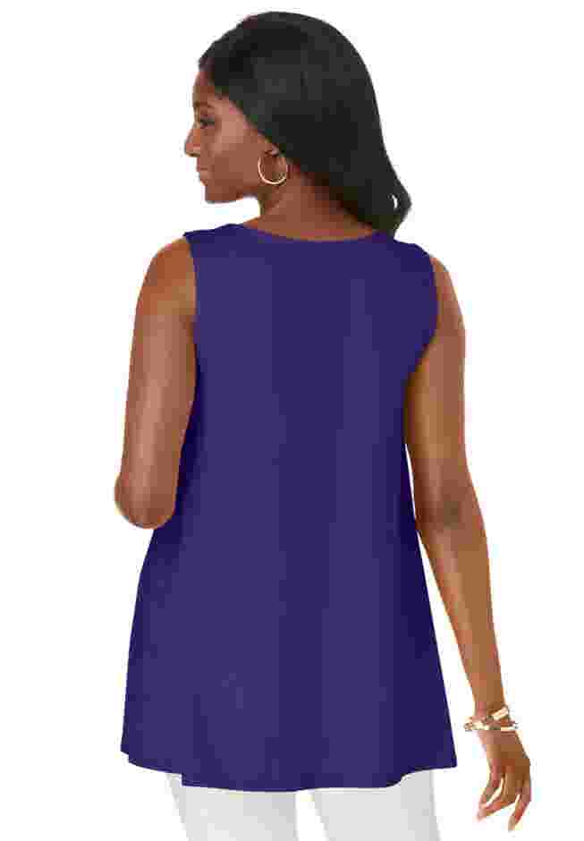 Stretch Knit Sleeveless Swing Tunic image number 2