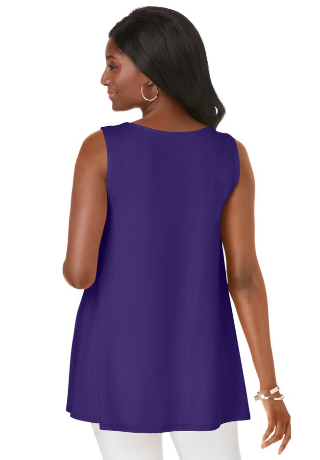 Stretch Knit Sleeveless Swing Tunic image number 2
