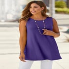 Stretch Knit Sleeveless Swing Tunic image number null