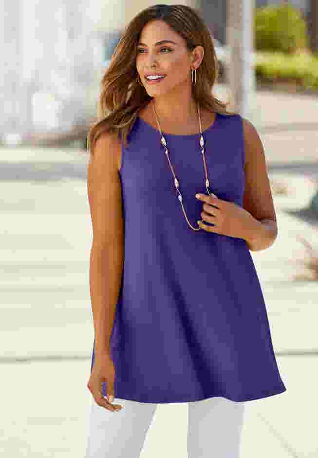 Stretch Knit Sleeveless Swing Tunic image number 3