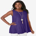 Stretch Knit Sleeveless Swing Tunic image number null