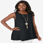 Stretch Knit Sleeveless Swing Tunic image number null