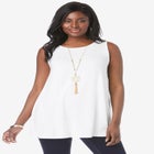 Stretch Knit Sleeveless Swing Tunic image number null