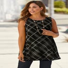 Stretch Knit Sleeveless Swing Tunic image number null