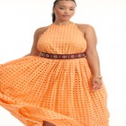 Halter Eyelet Maxi Dress image number null