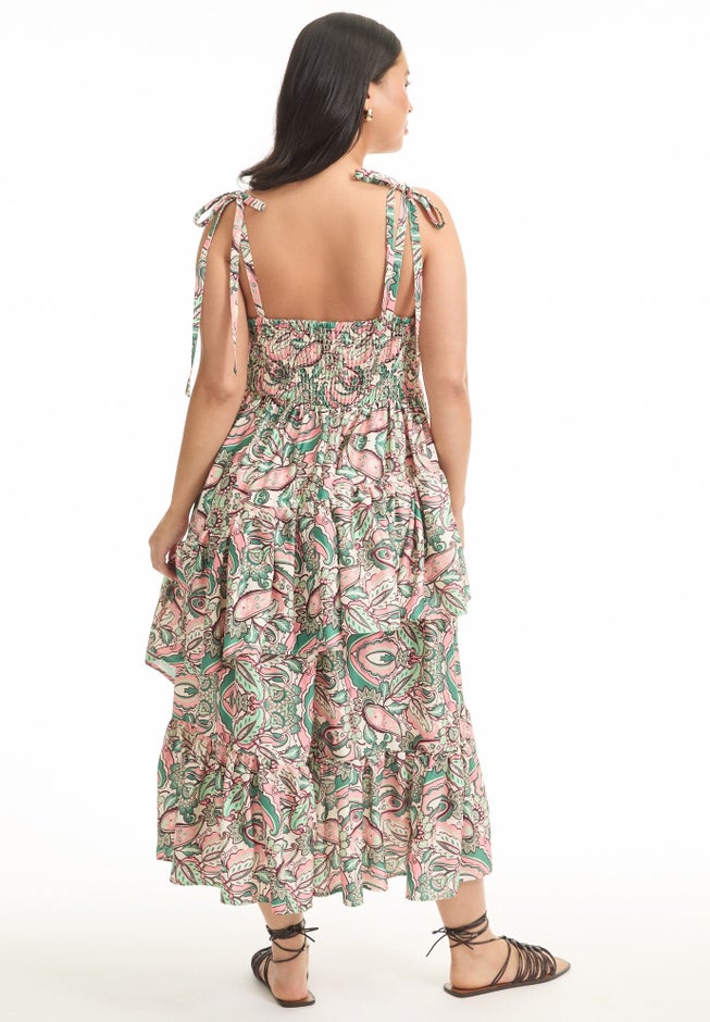 Tiered Ruffled Midi Dress image number null