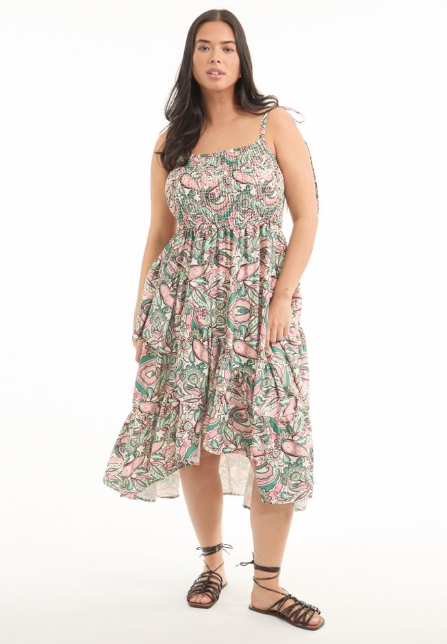 Tiered Ruffled Midi Dress image number null