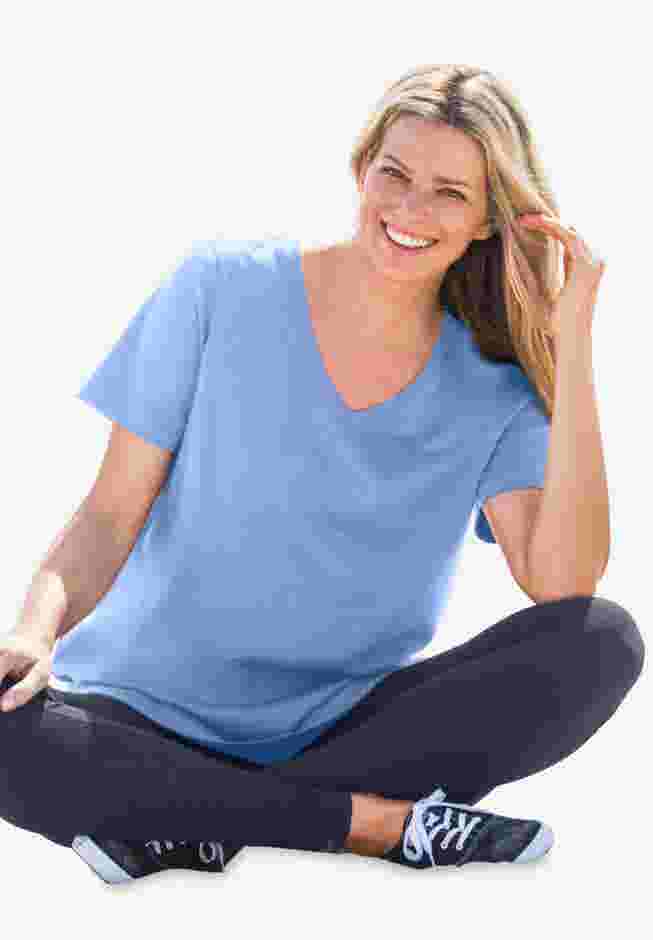 Perfect Printed Short-Sleeve V-Neck Tee image number 4