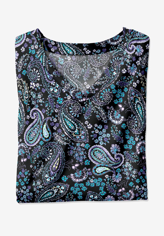 Perfect Printed Short-Sleeve V-Neck Tee image number 6