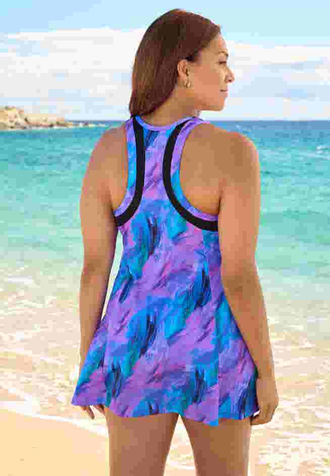 High Neck Racerback 2-Piece Swimdress image number 1