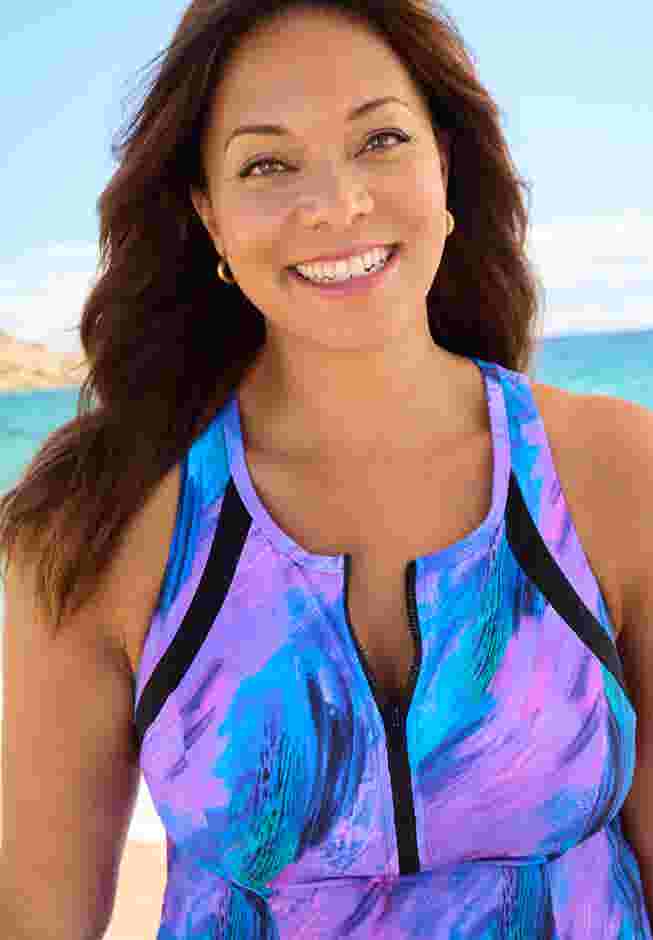 High Neck Racerback 2-Piece Swimdress image number 3