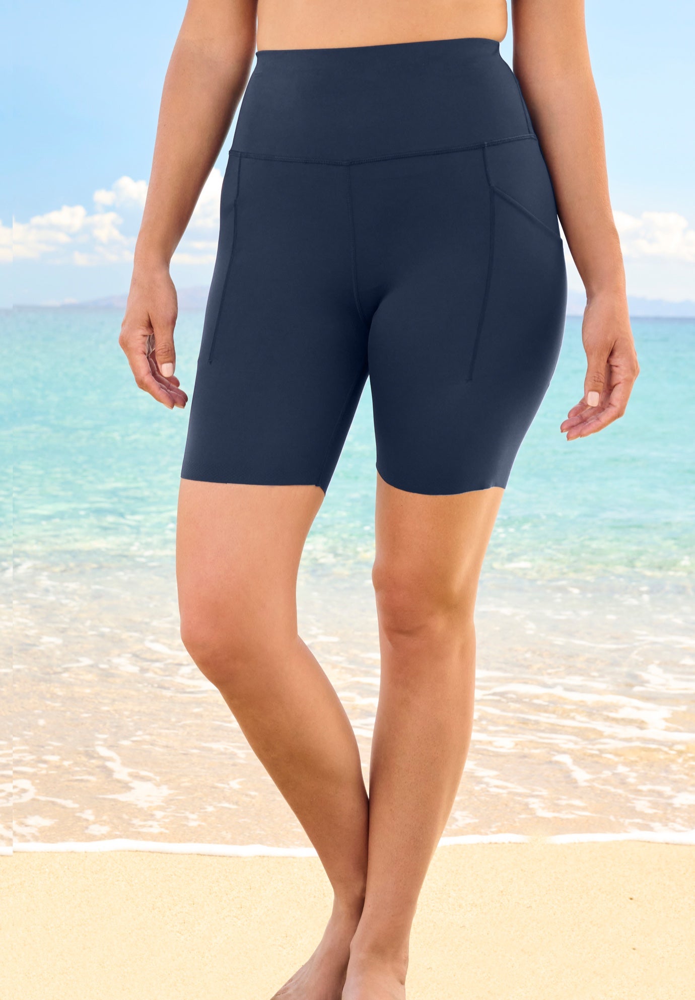 High-Waist No-Slip Swim Bike Short image number 0
