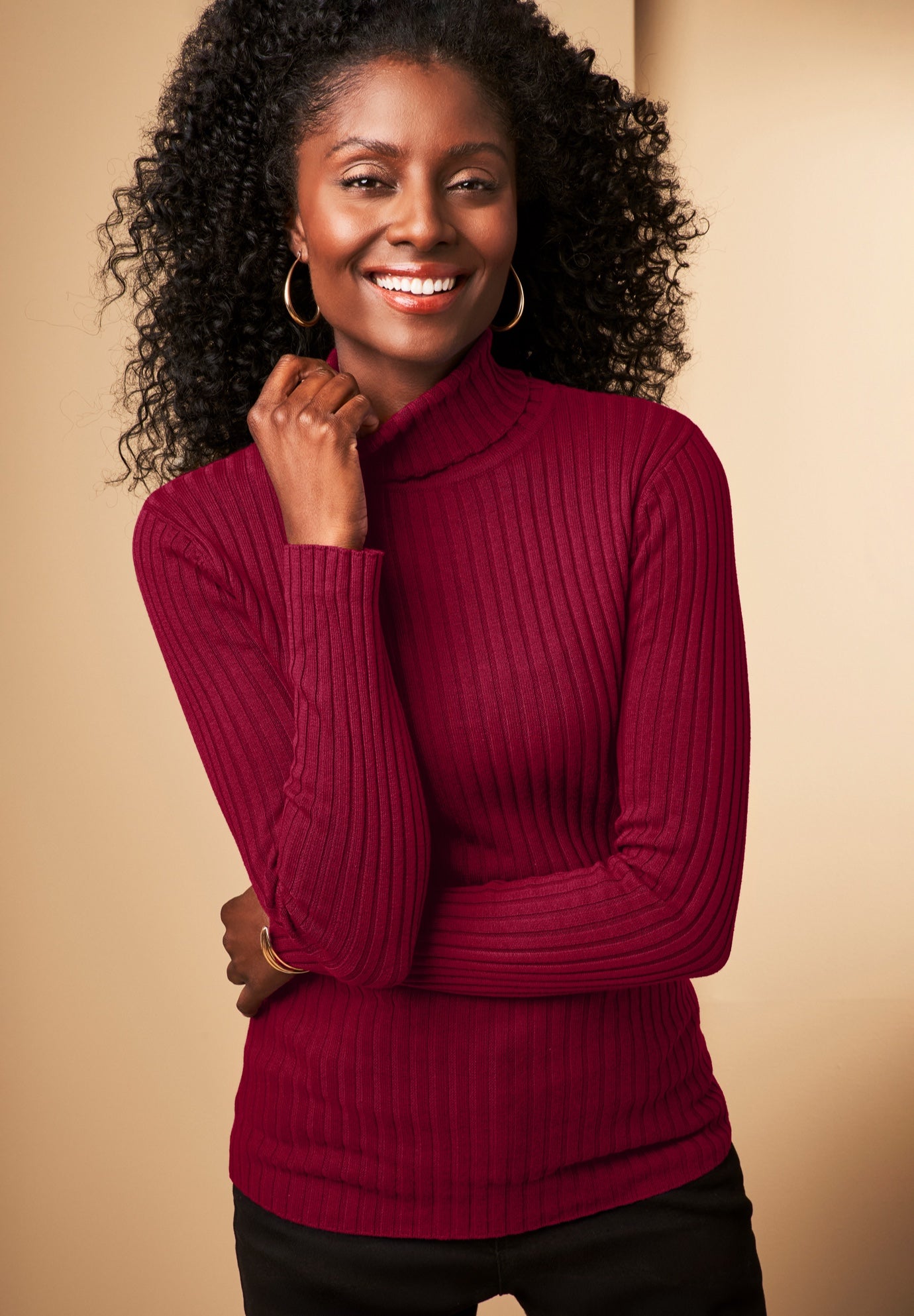 Ribbed Cotton Turtleneck Sweater image number 0