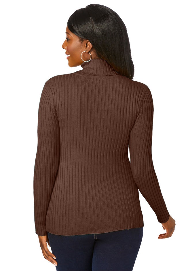 Ribbed Cotton Turtleneck Sweater image number 1