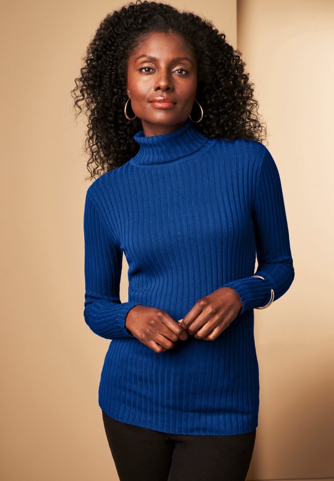 Ribbed Cotton Turtleneck Sweater image number 2